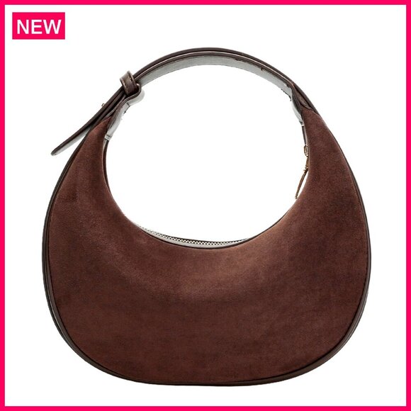 Handbags - Vintage Suede Hobo Crossbody Bag Adjustable Strap Roomy Capacity 11.2"